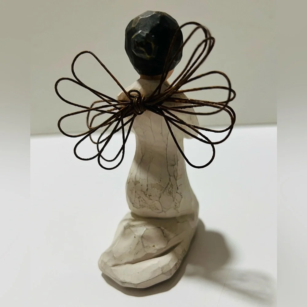 Willow Tree Figurines (2) Angels of Prayers 1999 and 2002 Metal Wings